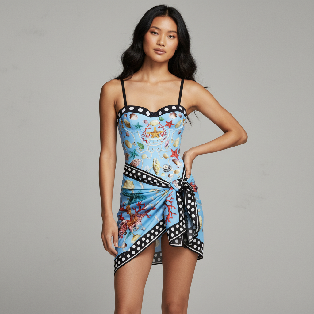 Donna One-Piece and Sarong Set